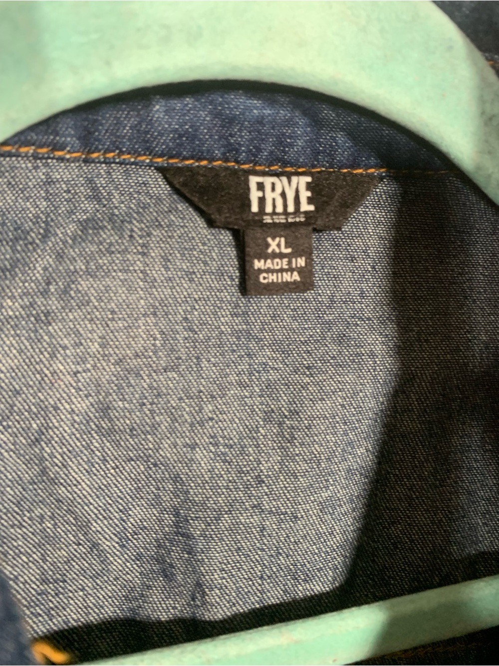 Frye Womens Long Sleeve Denim Mini Dress Button Front Size XL Western Casual - Picture 2 of 7